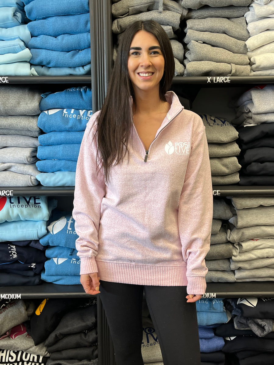 Unisex Nantucket Pink 1/4 Zipper Sweater – The Positive Inception