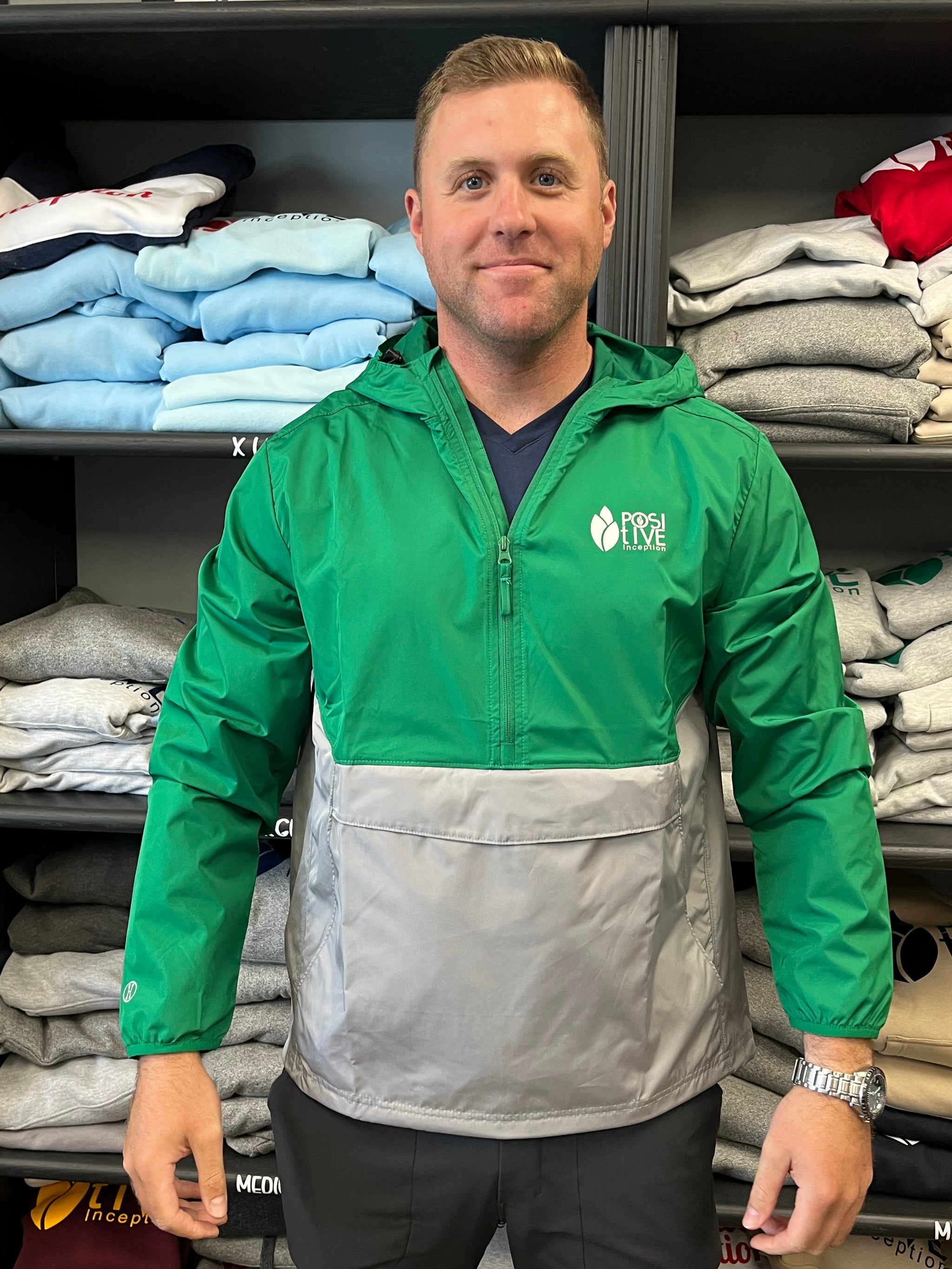 Lightweight Windbreaker Green Pullover Windbreaker Unisex Navy