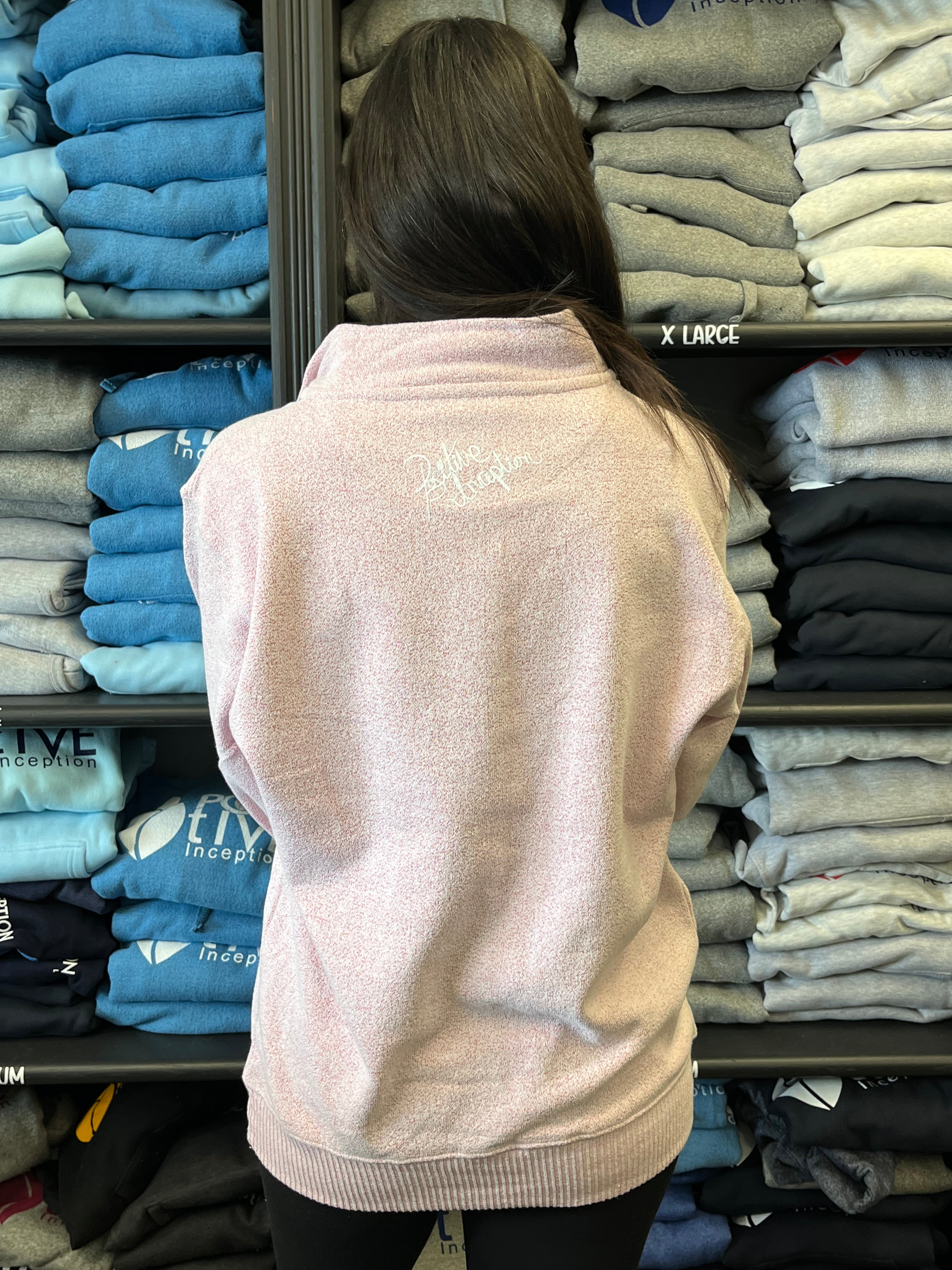 Unisex Nantucket Pink 1/4 Zipper Sweater – The Positive Inception