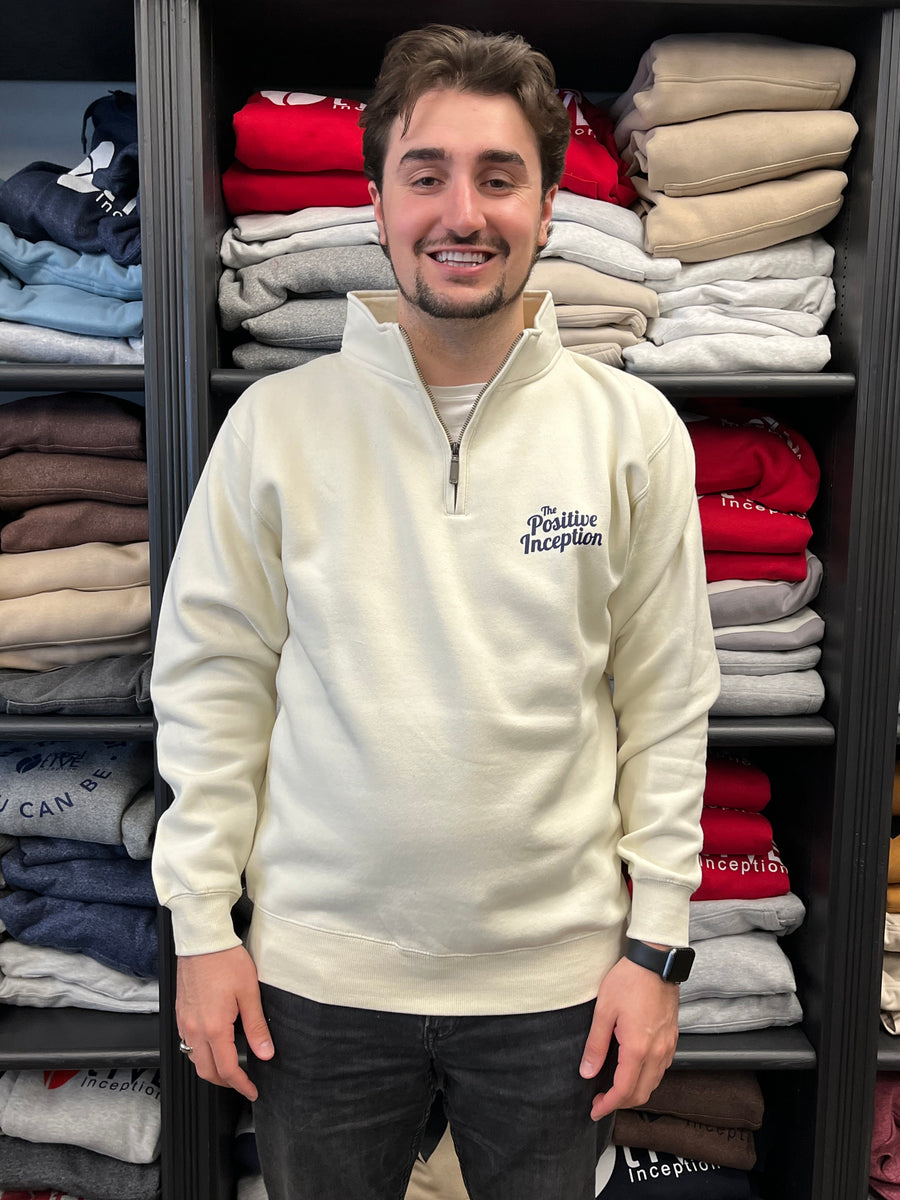 1/2 Zipper Bone and Navy PI Sweater – The Positive Inception