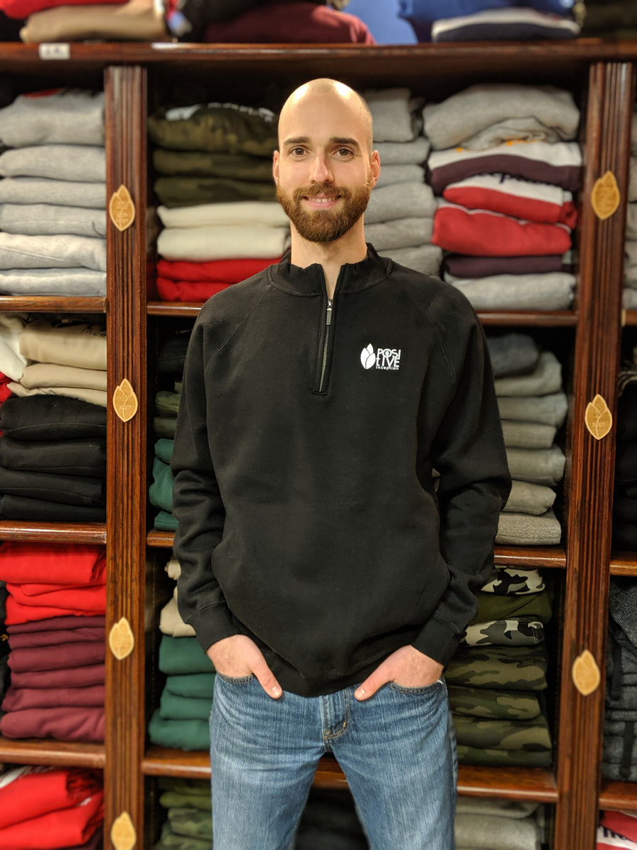 1/4 Zipper Positive Inception Solid Black Sweater – The Positive Inception