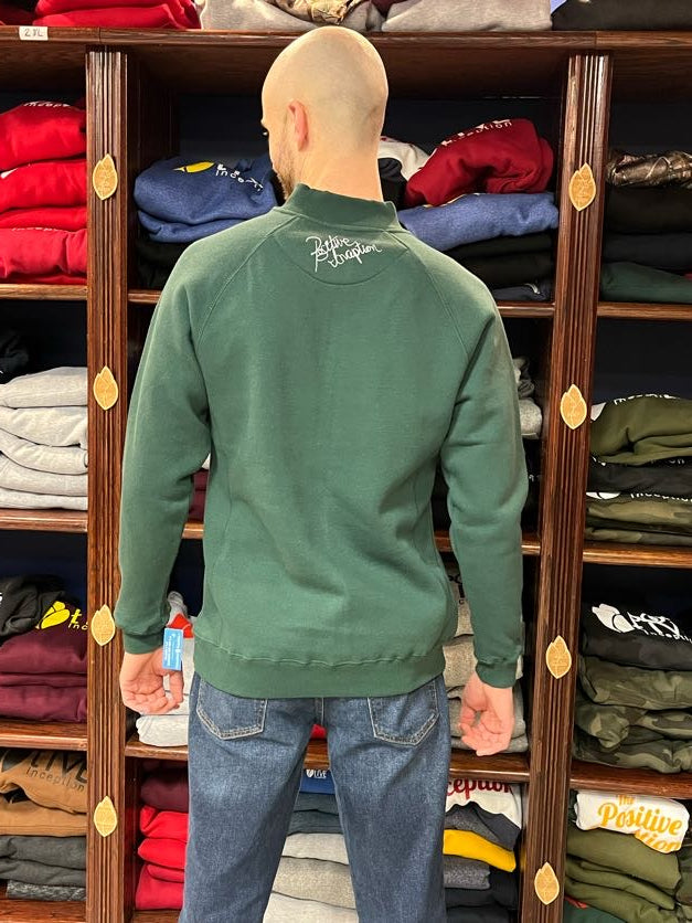 1/2 Zipper Positive Inception Forest Green Sweater – The Positive Inception