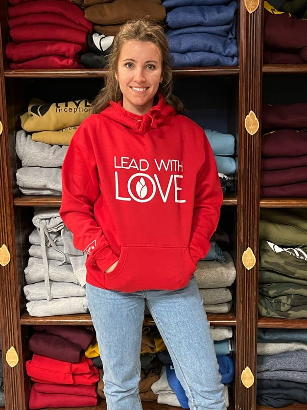 Red love hoodie sale
